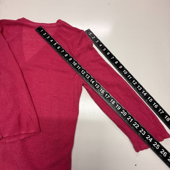 J. Jill Cardigan Sweater Womens Large Pink Linen Blend Button Up Light Weight - Picture 5 of 10
